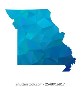 Map of Missouri - Blue Polygonal Design For Your. Vector illustration eps 10.
