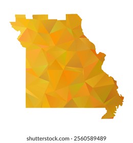 Map of Missouri - Gold Polygonal Design For Your. Vector illustration eps 10.