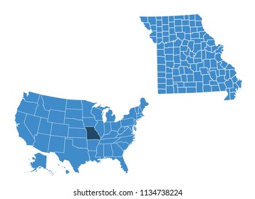 Map of Missouri state