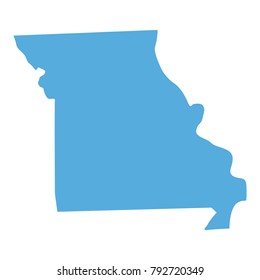 Map of Missouri State on a white background, Vector illustration