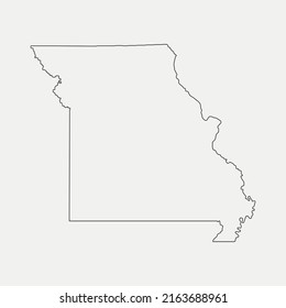 Map of Missouri - United States outline silhouette graphic element Illustration template design
