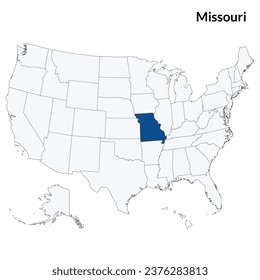 Map of Missouri. Missouri map. USA map
