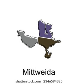 Map of Mittweida Vector Illustration design template, suitable for your company