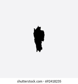 Map of Mizoram - India Vector Illustration Silhouette Design