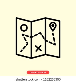 Map modern vector style. Map icon for web and app. Map placeholder location icon.