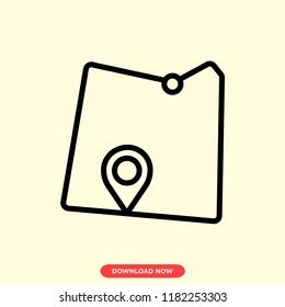 Map modern vector style. Map location icon for web and app. Map placeholder icon.