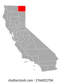Map of Modoc in California on white