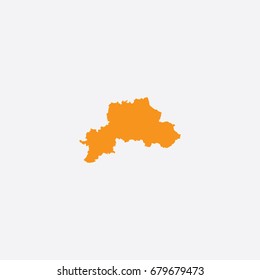 Map of Mogilev Region - Belarus Vector Illustration