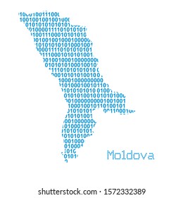map of Moldova from binary code vector illustration