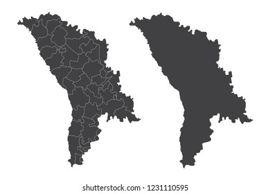Map - Moldova Couple Set , Map of Moldova,Vector illustration eps 10.