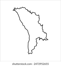 map of Moldova line icon. Illustration vector graphic of map of Moldova.