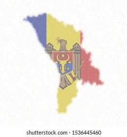 Map of Moldova. Mosaic style map with flag of Moldova. Pretty vector illustration.