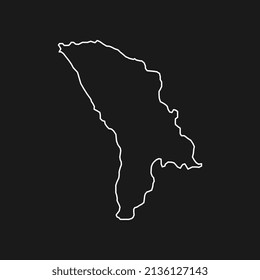 Map of Moldova on Black Background