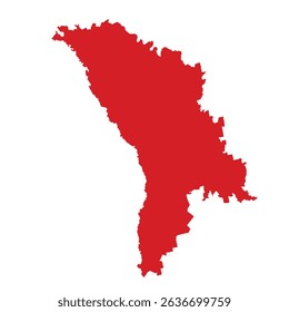 Map of Moldova, sign silhouette. World Map Globe. Vector Illustration isolated on white background. Europe continent.