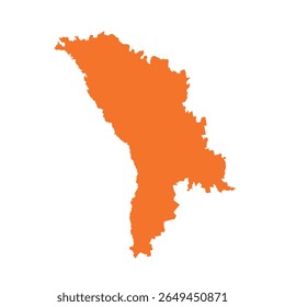 Mapa da Moldávia, silhueta de sinais. World Map Globe (em inglês). Ilustração de vetor isolada em fundo branco. continente europeu.