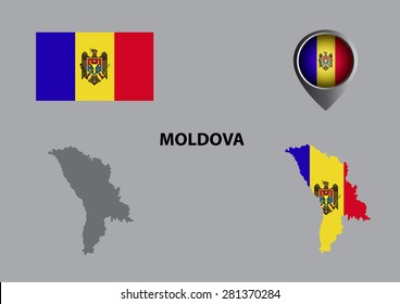 Map of Moldova and symbol