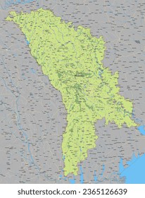 Mapa de la ilustración de Moldavia Vector 