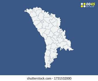 Mapa del vector Moldavia sobre el azul