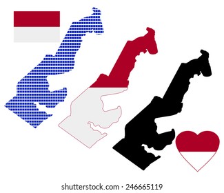 map of Monaco different types and symbols on a white background