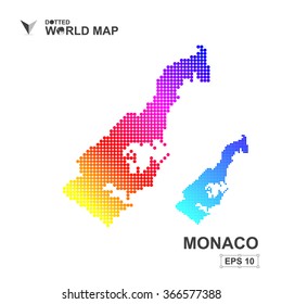 Map Of Monaco Dotted Vector,Abstract computer graphic colorful