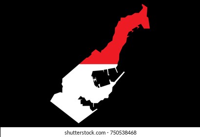 Map of Monaco with Flag. Vector illustration 