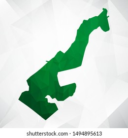 Map of Monaco - Green Geometric Rumpled Triangular , Polygonal Design For Your . Vector illustration eps 10