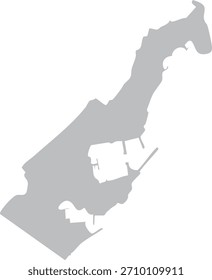 Map of Monaco Grey Silhouette Editable Vector