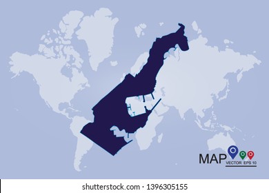 Map of Monaco, High detailed blue vector map - Monaco, blue map of Monaco. - Vector
