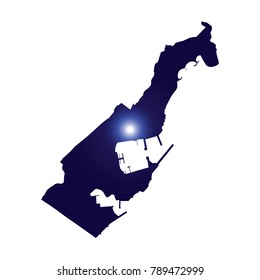 Map of Monaco, High detailed blue vector map - Monaco, blue map of Monaco.