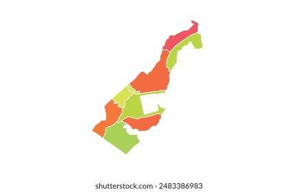 Map of Monaco isolated modern colorful style. for website layouts, background, education, precise, customizable, Travel worldwide, map silhouette backdrop, earth geography, political, reports. 