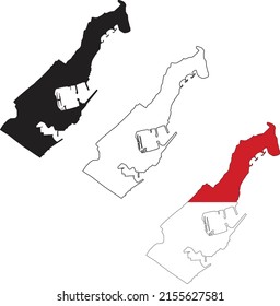 map Monaco on white background. map and flag of Monaco sign. Outline map of Monaco map sign. flat style.