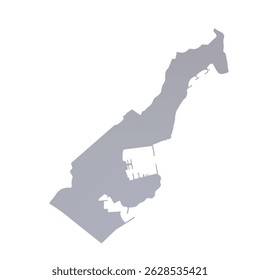 Mapa de Mônaco, silhueta de sinais. World Map Globe (em inglês). Ilustração de vetor isolada em fundo branco. continente europeu.