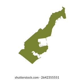 Map of Monaco, sign silhouette. World Map Globe. Vector Illustration isolated on white background. Europe continent.