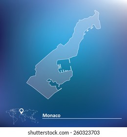 Map of Monaco - vector illustration