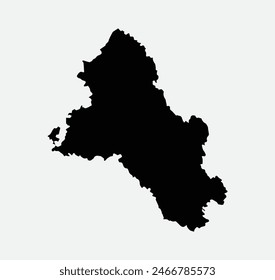 Map of Monaghan - Ireland outline silhouette graphic element Illustration template design
