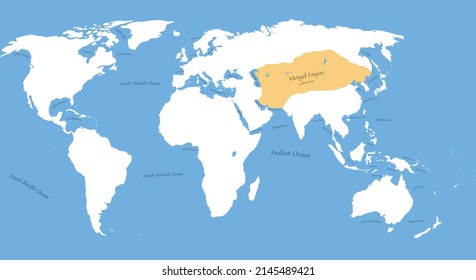 Map Of Mongol Empire Genkhis Khan 