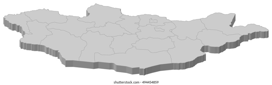 Map - Mongolia - 3D-Illustration