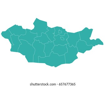 map of mongolia isolated on white background