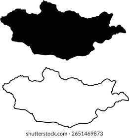 Karte von Mongolei Silhouette Wohnung und Outline-Design