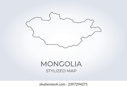 Karte der Mongolei in einem stilisierten minimalistischen Stil. Einfache Abbildung der Landkarte.