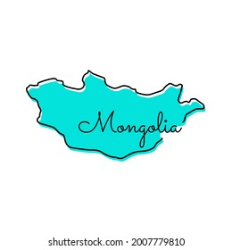 Map of Mongolia Vector Illustration Design Template.
