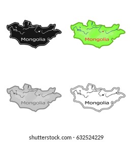 Map of Mongolia.Mongolia on the world map.Mongolia single icon in cartoon style vector symbol stock illustration.