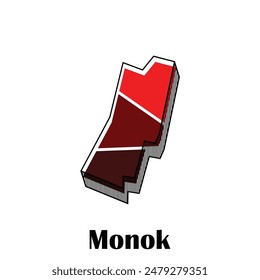 Map of Monok illustration design template, Map have all province and mark the capital city of Kyrgyzstan, suitable for your company