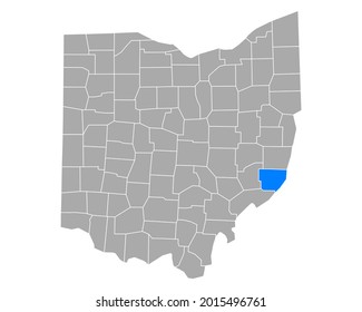 Map of Monroe in Ohio on white