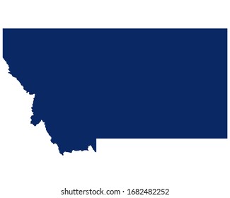 Map of Montana in blue colour