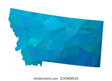 Map of Montana - Blue Polygonal Design For Your. Vector illustration eps 10.