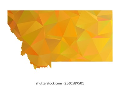 Map of Montana - Gold Polygonal Design For Your. Vector illustration eps 10.