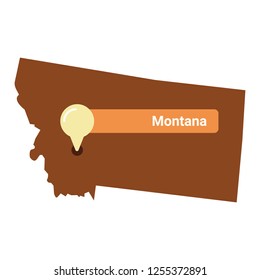 Map of Montana,  High detailed illustration. United state of America country. vector
