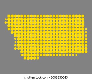 Map of Montana on gray