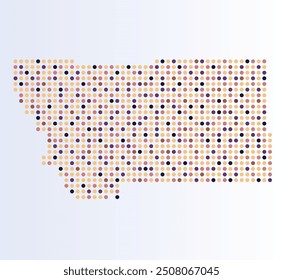 Map of Montana state from dots